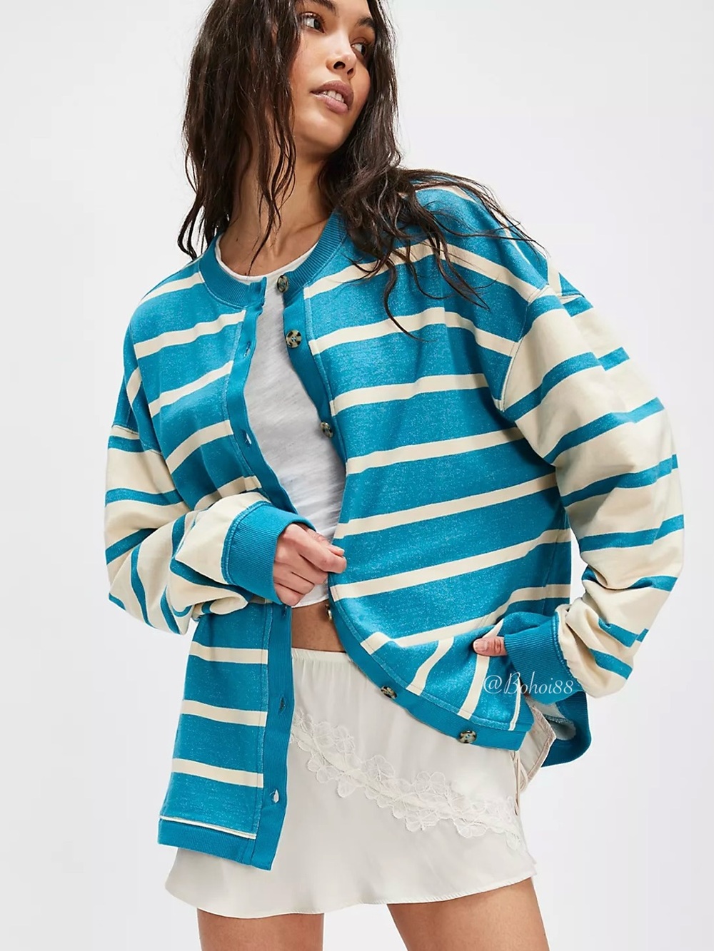 NWT Free People Classic Striped Cardigan